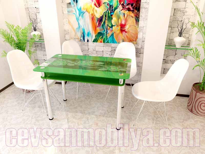 camlı metal ayaklı mutfak masası fiyatları