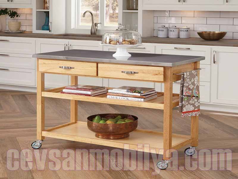 tekerlekli ahşap mutfak servis masası fiyatları siteler ankara